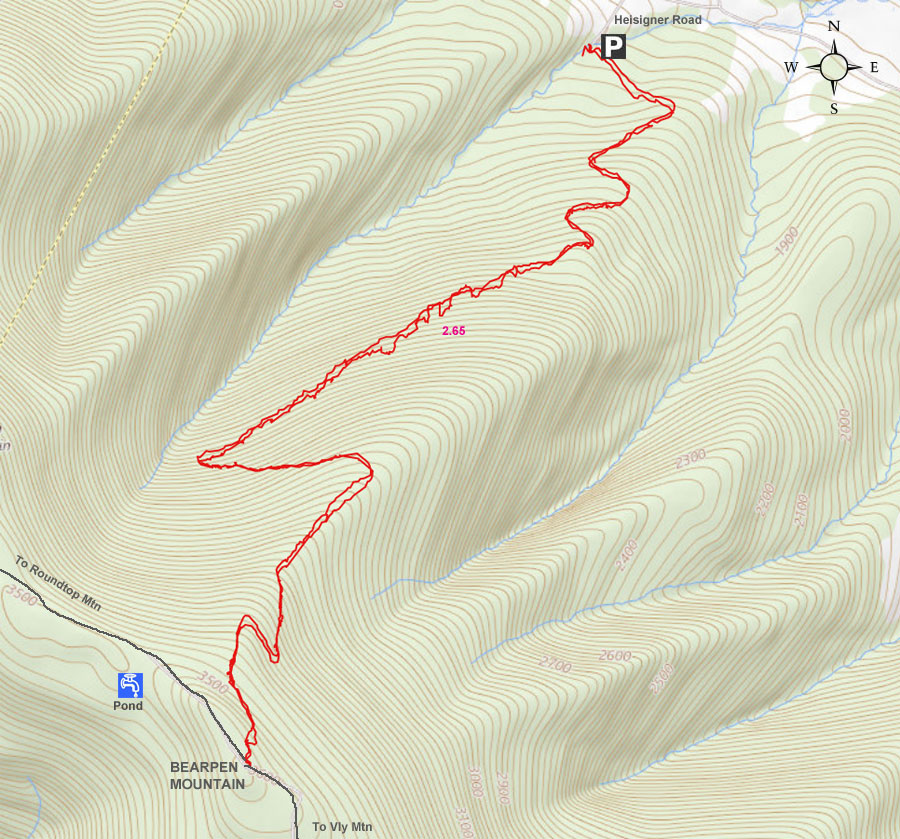 Bearpen Mountain GPS map