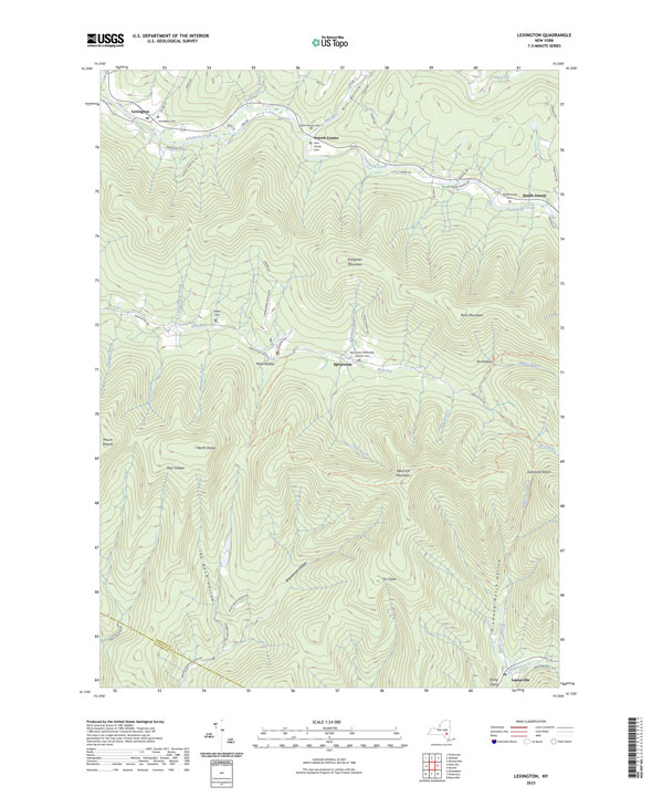 usgs top map of lexington quad