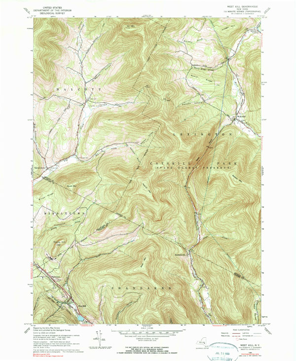 usgs top map of West Kill quad
