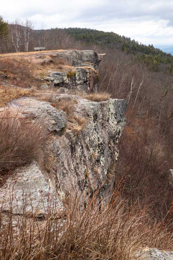View of ledge by the front porch of the catskill mountain house in the catskill mountains