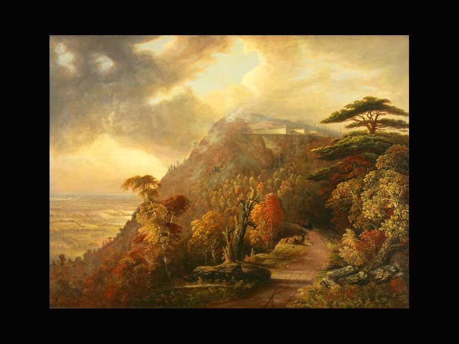 painting by Dewitt in 1884 from Artist Rock on the Escarpment Trail in the Catskill mountains