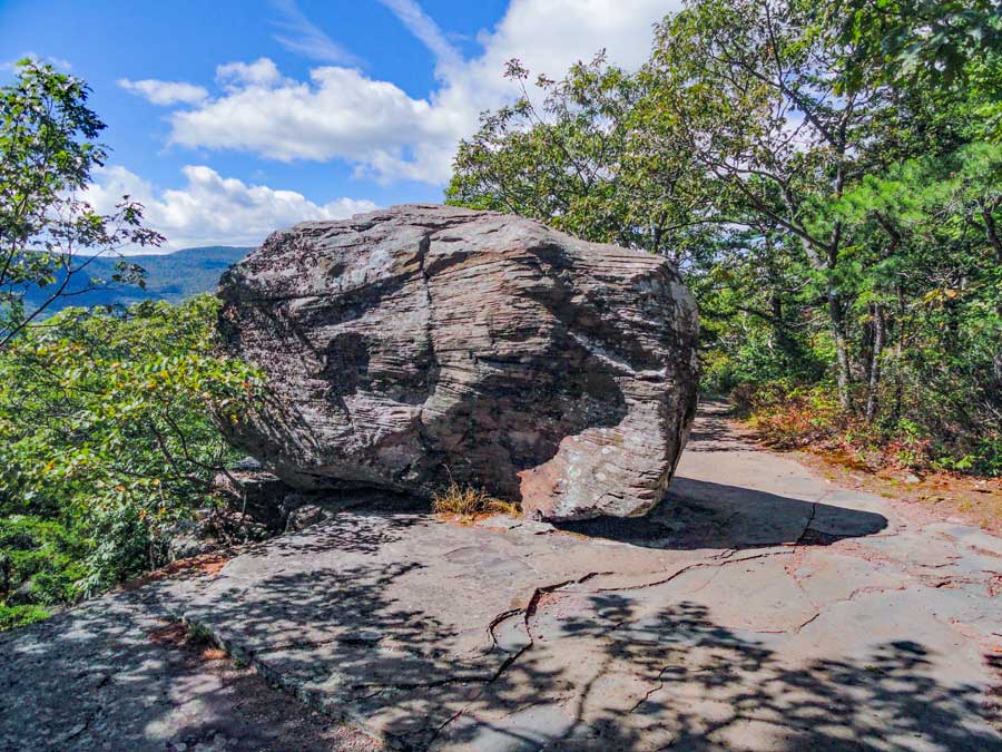 Boulder Rock on the Escarpment Trail in the Catskill mountains