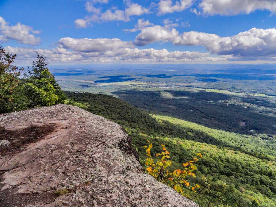 Eagle Ledge near Boulder Rock on the Escarpment Trail in the Catskill mountains
