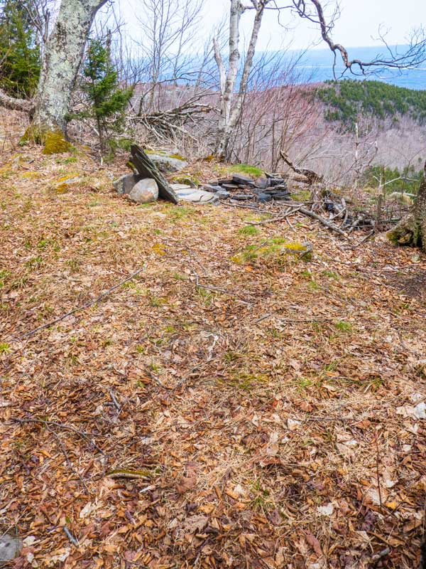 to hidden campsite on North Mountain