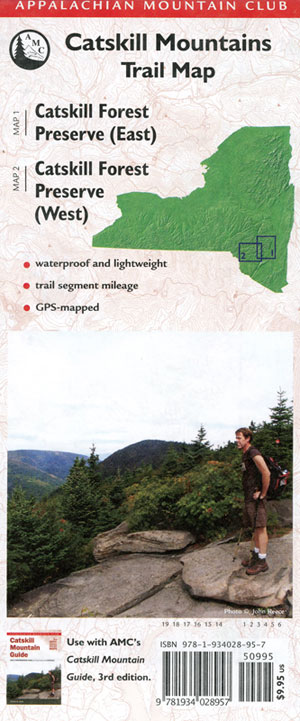 AMC hiking map of the catskill mountains 