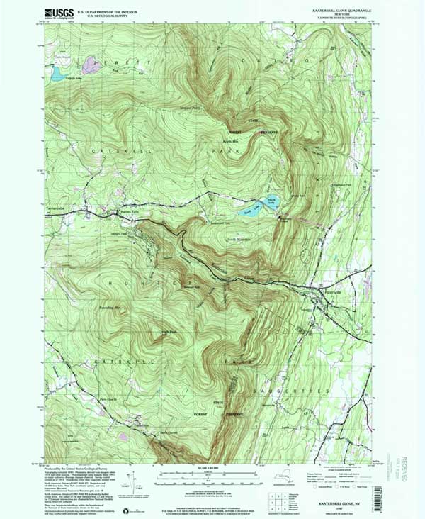 usgs top map of kaaterskill quad