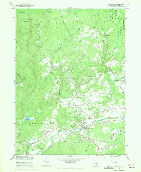 usgs top map of Kerhonkson quad
