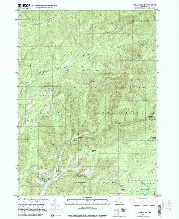 usgs top map of Peekamoose quad